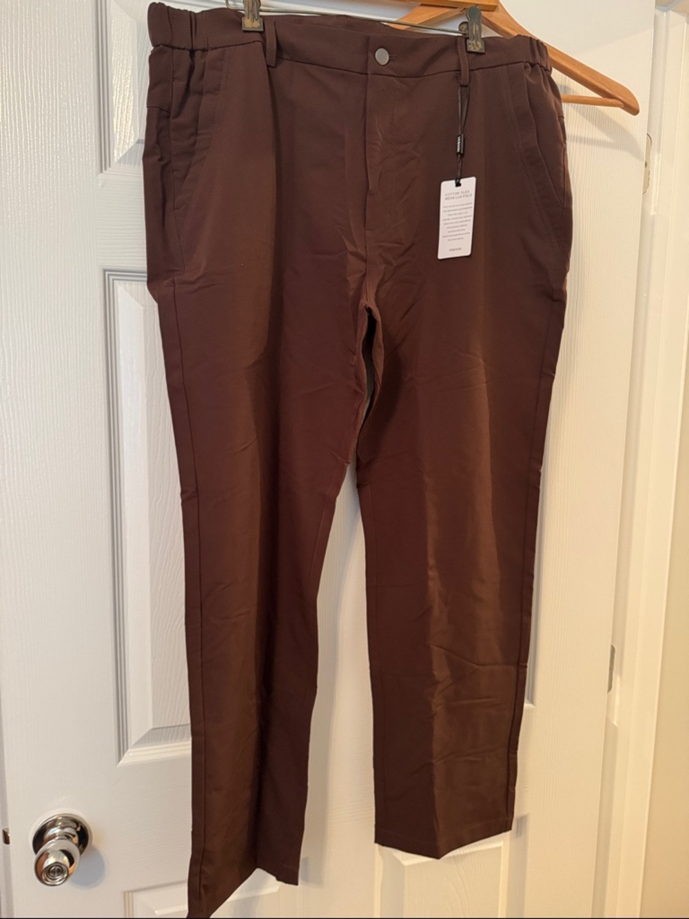 Men's Brown Proflex Pants - Classic Straight Fit 38x30
